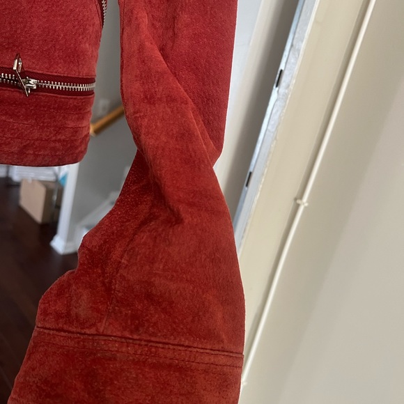 Vero Moda Used Red suede leather jacket - Picture 6 of 11